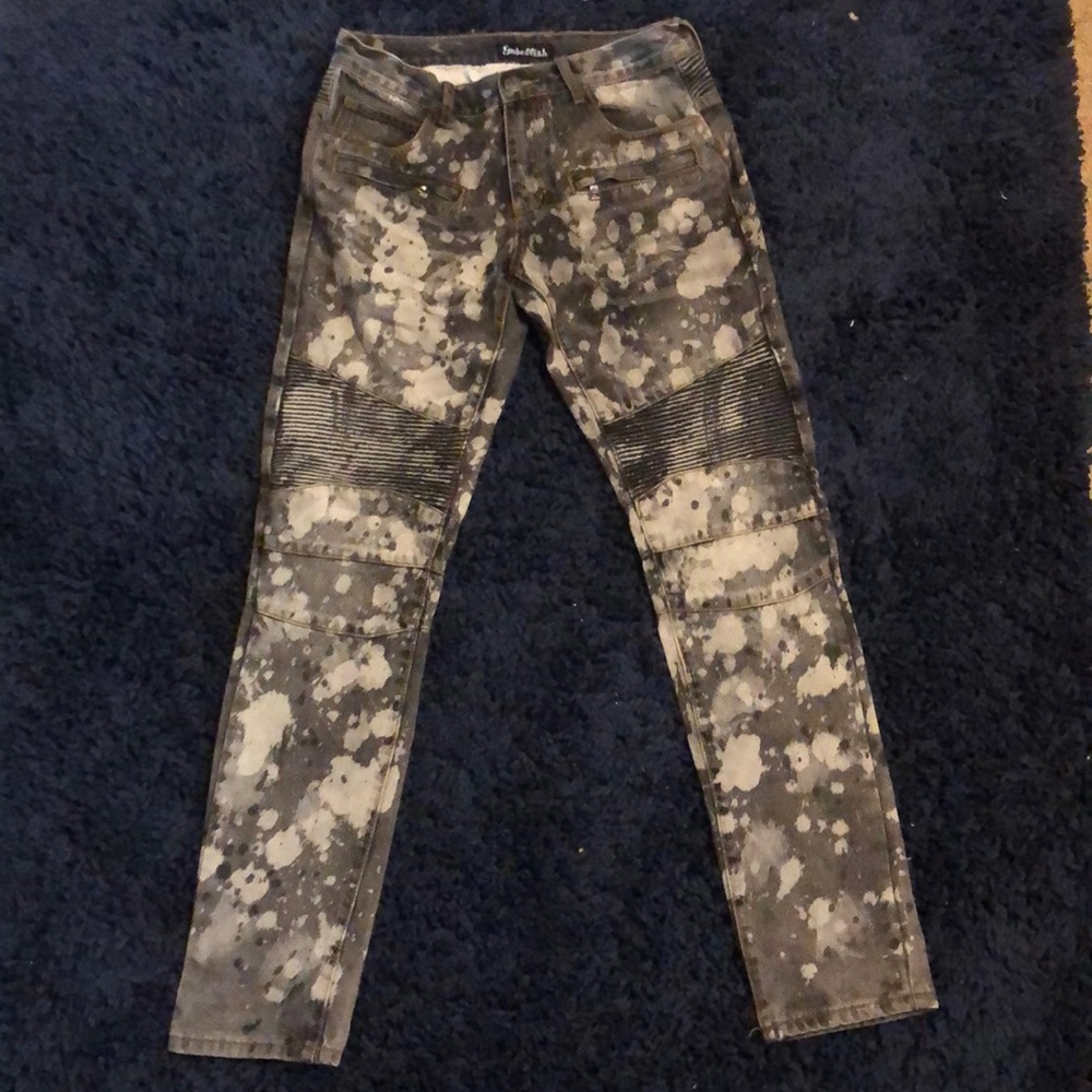 Embellish denim painted jeans
